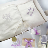 Set Complet Botez cu Rochita Vaporoasa si Trusou Hand Made - Roxy - Botez bebelusi