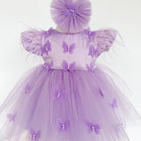 Set Complet Botez cu Rochita Vaporoasa si Trusou Hand Made - Roxy - Botez bebelusi