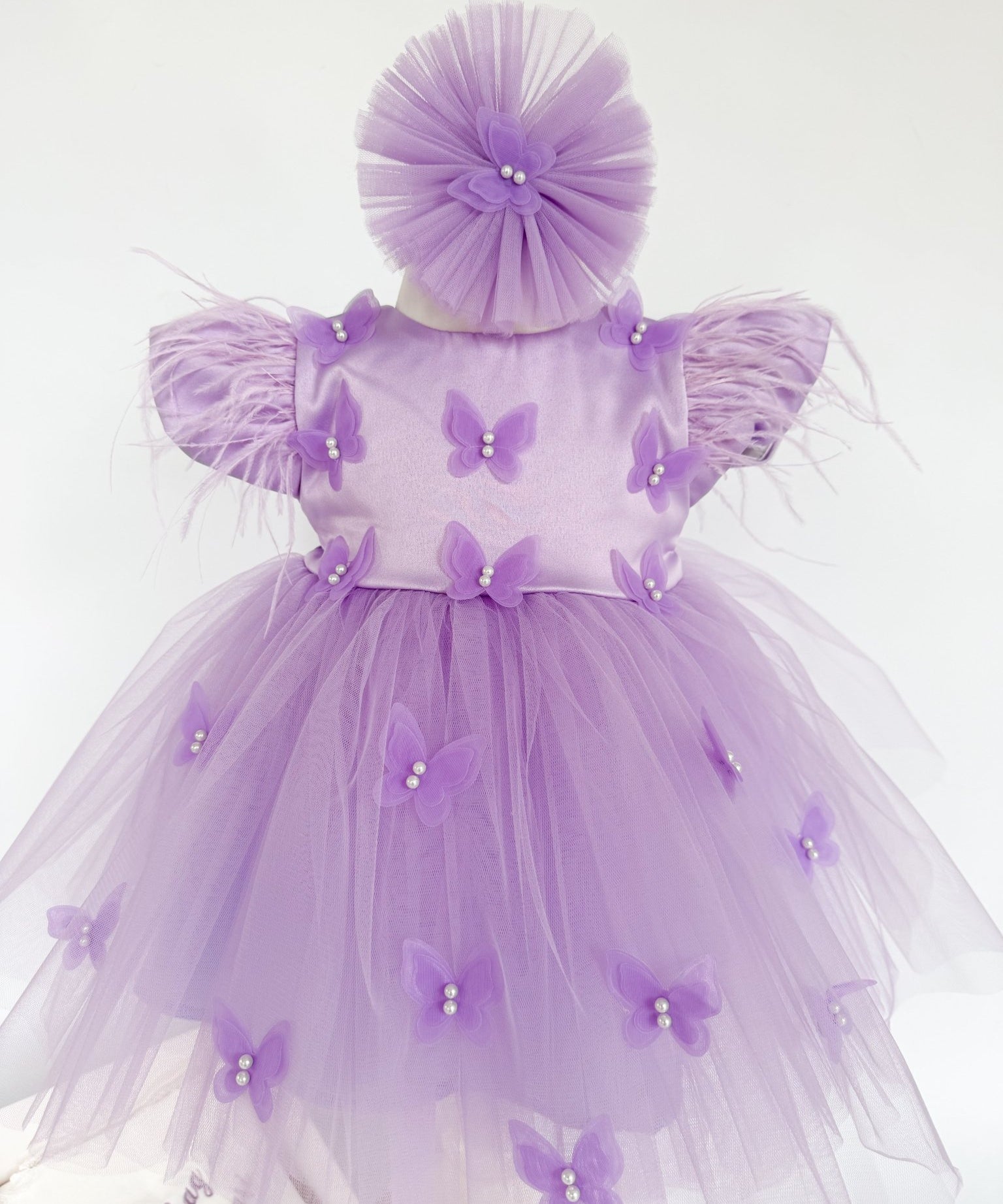 Set Complet Botez cu Rochita Vaporoasa si Trusou Hand Made - Roxy - Botez bebelusi