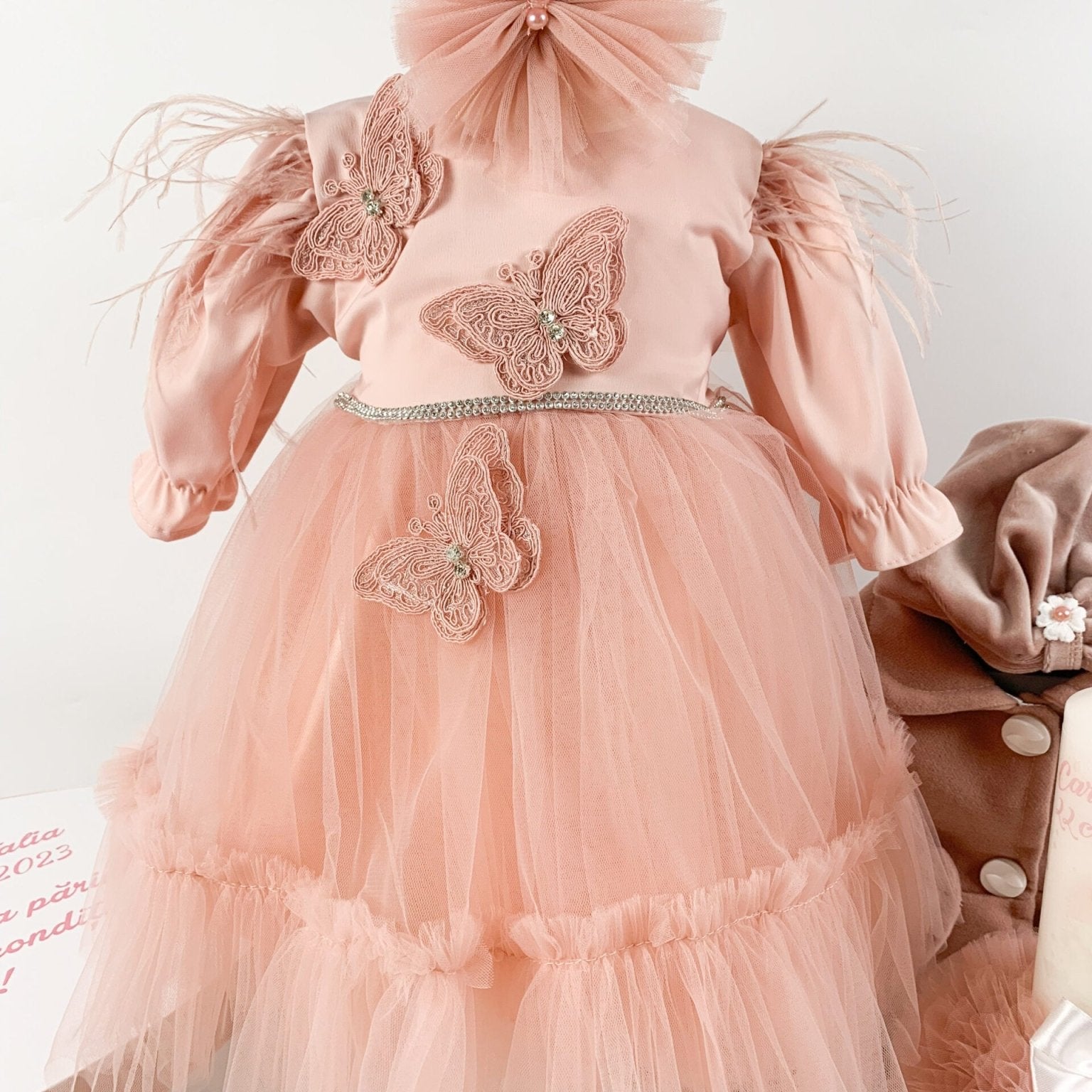 Set complet botez fetita 3 fluturi - Botez bebelusi