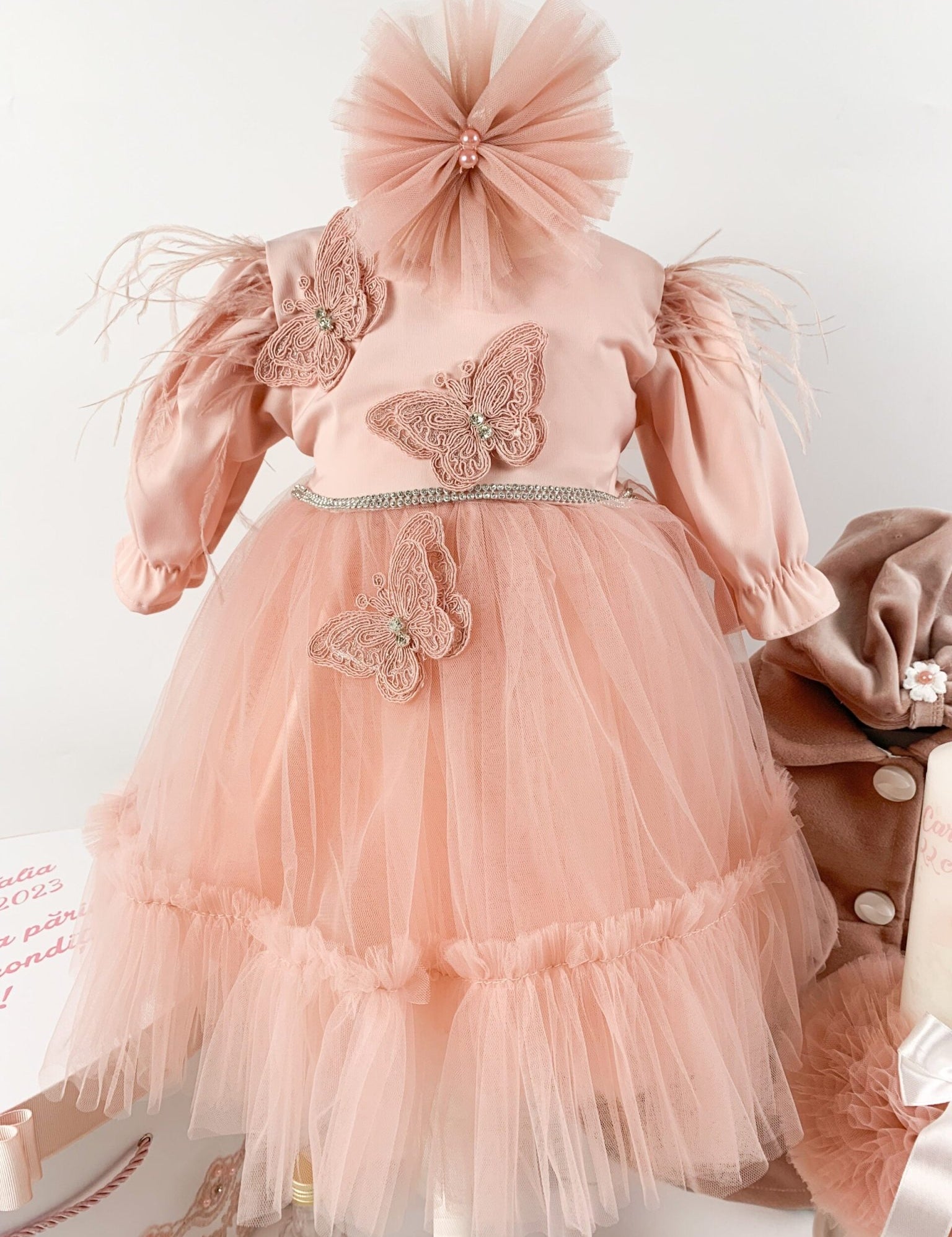 Set complet botez fetita 3 fluturi - Botez bebelusi