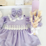 Set Complet Ceremonie Bebelusi cu Rochita Vaporoasa si Trusou Hand Made - Coco - Botez bebelusi