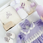 Set Complet Ceremonie Bebelusi cu Rochita Vaporoasa si Trusou Hand Made - Coco - Botez bebelusi