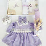 Set Complet Ceremonie Bebelusi cu Rochita Vaporoasa si Trusou Hand Made - Coco - Botez bebelusi