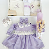 Set Complet Ceremonie Bebelusi cu Rochita Vaporoasa si Trusou Hand Made - Coco - Botez bebelusi