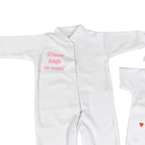 Set de baie pentru bebelusi cu 5 piese, personalizat cu mesaj ,,Prima baita cu nașii” - Minne roz - Botez bebelusi