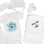 Set de baie pentru bebelusi - personalizat cu ursulet - 5 piese - Botez bebelusi