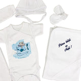 Set de baie pentru bebelusi - personalizat cu ursulet - 5 piese - Botez bebelusi