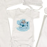 Set de baie pentru bebelusi - personalizat cu ursulet - 5 piese - Botez bebelusi