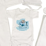 Set de baie pentru bebelusi - personalizat cu ursulet - 5 piese - Botez bebelusi