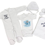 Set de baie pentru bebelusi - personalizat cu ursulet - 5 piese - Botez bebelusi