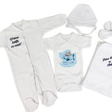 Set de baie pentru bebelusi - personalizat cu ursulet - 5 piese - Botez bebelusi