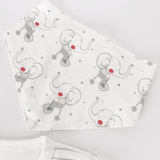 Set Hainute 5 Piese Bebelusi - Bluzita Alba, Pantalonasi si Accesorii - Botez bebelusi