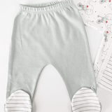 Set Hainute 5 Piese Bebelusi - Bluzita Alba, Pantalonasi si Accesorii - Botez bebelusi