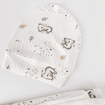 Set Hainute 5 Piese Bebelusi - Salopeta Alba, Paturica si Accesorii - Botez bebelusi