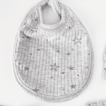 Set Hainute 5 Piese Bebelusi - Salopeta Gri cu Stelute si Accesorii - Botez bebelusi