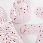 Set Hainute 5 Piese Bebelusi - Salopeta Roz, Paturica si Accesorii - Botez bebelusi
