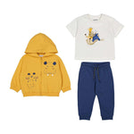 Set Mayoral 3 Piese - Hanorac cu Gluga, Tricou si Pantaloni Trening - Peach - Botez bebelusi