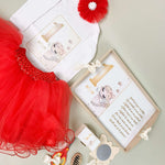 Set rosu personalizat aniversare 1 an - Ingeras - Botez bebelusi