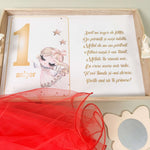 Set rosu personalizat aniversare 1 an - Ingeras - Botez bebelusi