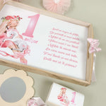 Set roz personalizat aniversare 1 an - Fata cu unicorn - Botez bebelusi