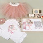 Set roz pudra personalizat aniversare 1 an - Zana - Botez bebelusi