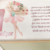 Set roz pudra personalizat aniversare 1 an - Zana - Botez bebelusi