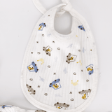 Set salopeta alba baiat cu masinute - 4 piese - Botez bebelusi