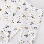Set salopeta alba baiat cu masinute - 4 piese - Botez bebelusi