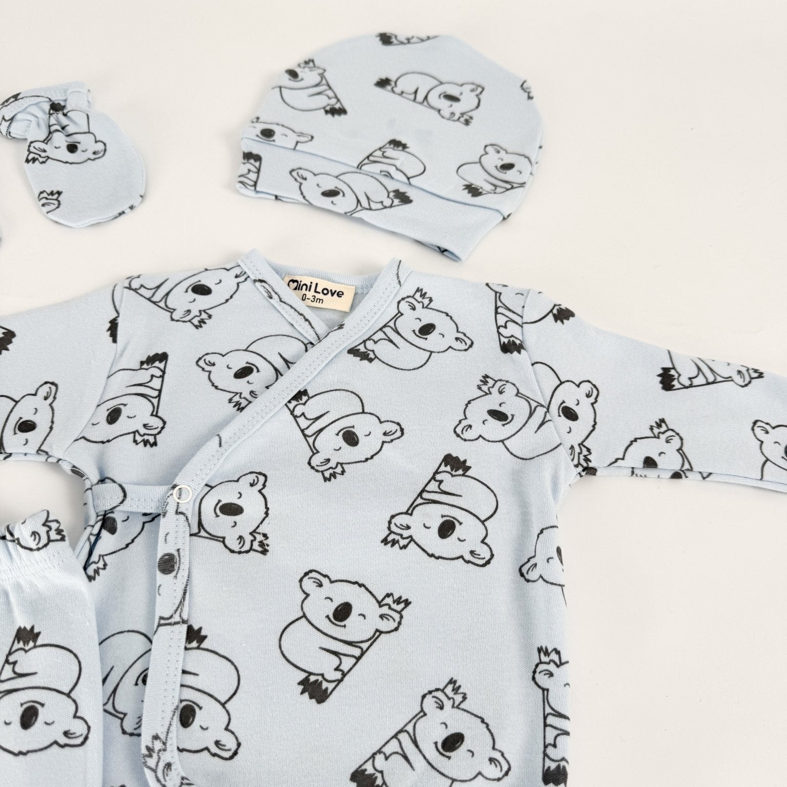 Set salopeta albastra baiat cu ursuleti - Botez bebelusi