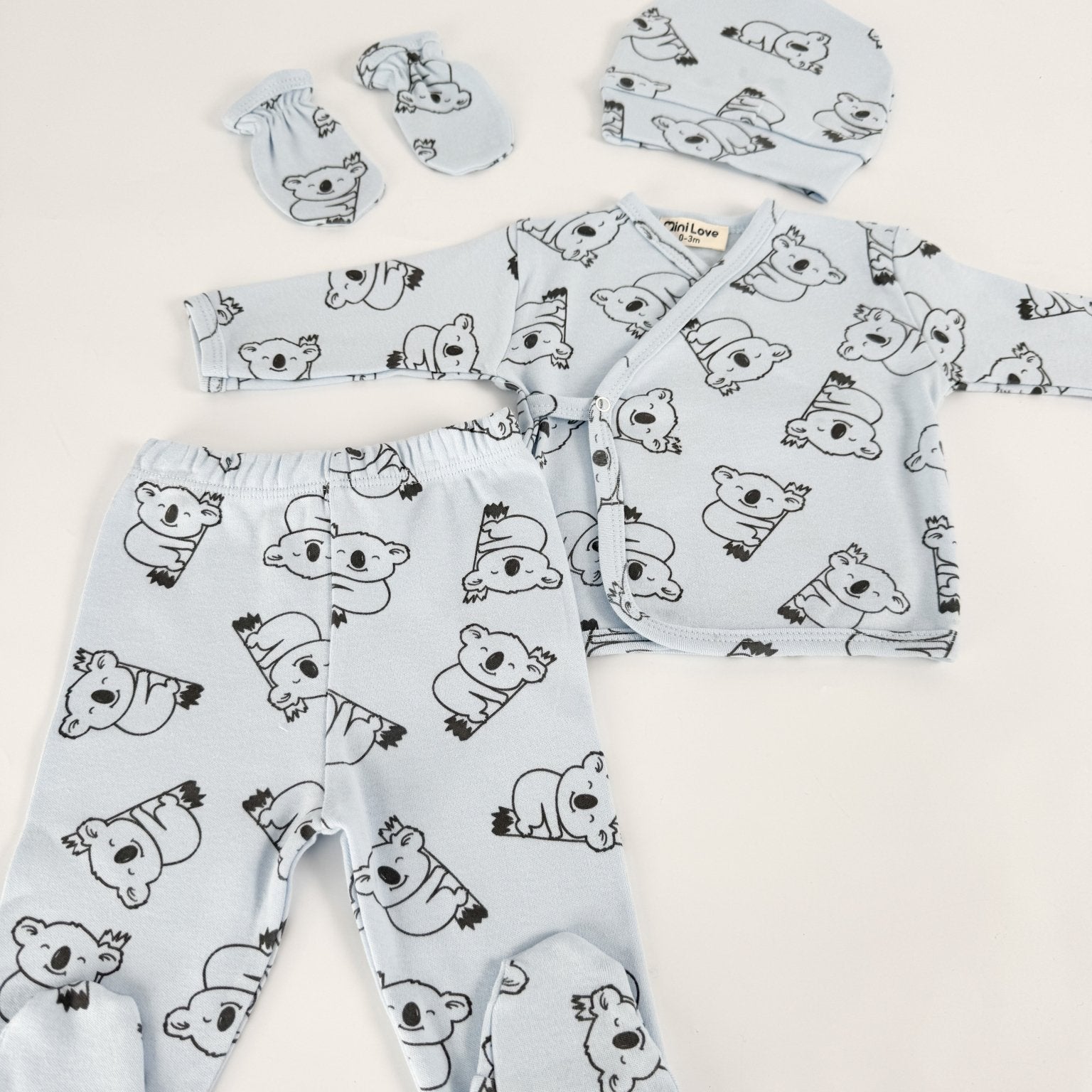 Set salopeta albastra baiat cu ursuleti - Botez bebelusi