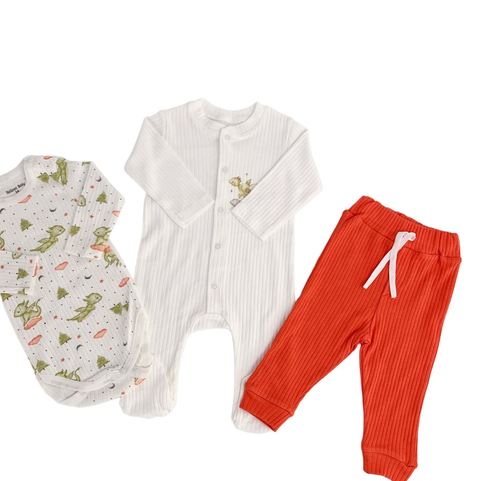 Set salopeta cu dinozauri - 3 piese - Botez bebelusi