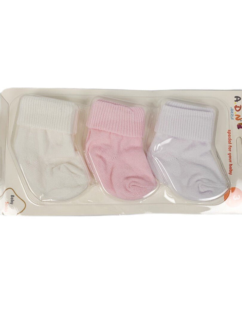Set sosete 3 culori pentru fetite - Botez bebelusi