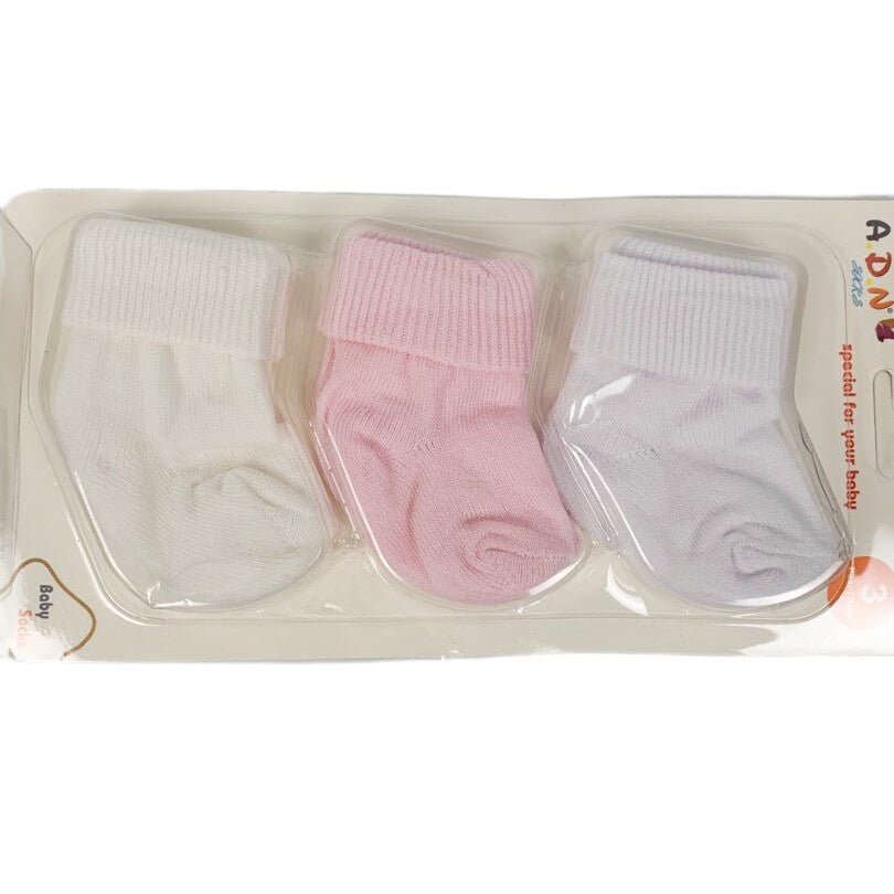 Set sosete 3 culori pentru fetite - Botez bebelusi