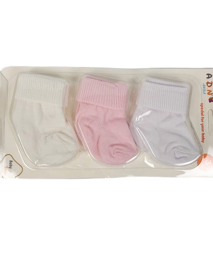 Set sosete 3 culori pentru fetite - Botez bebelusi