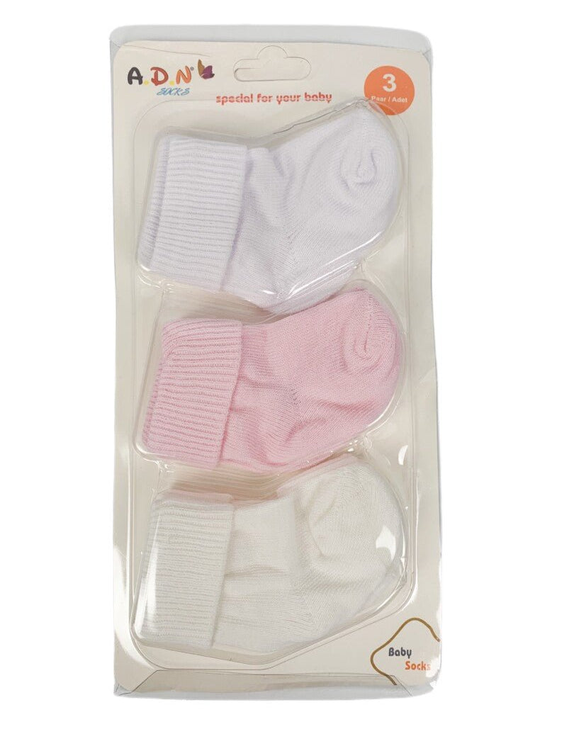 Set sosete 3 culori pentru fetite - Botez bebelusi