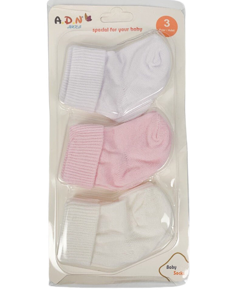Set sosete 3 culori pentru fetite - Botez bebelusi