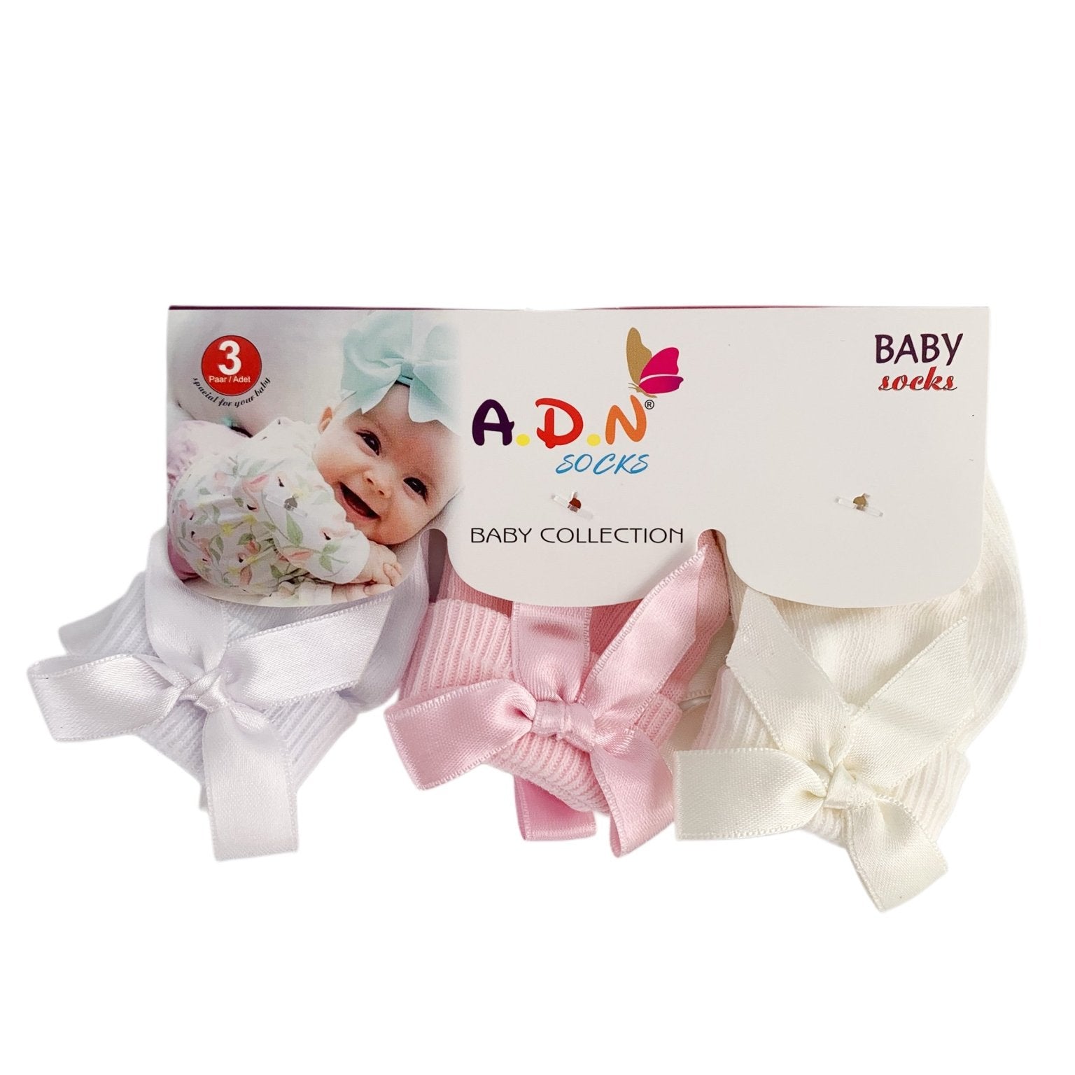 Set sosete cu fundita - Botez bebelusi