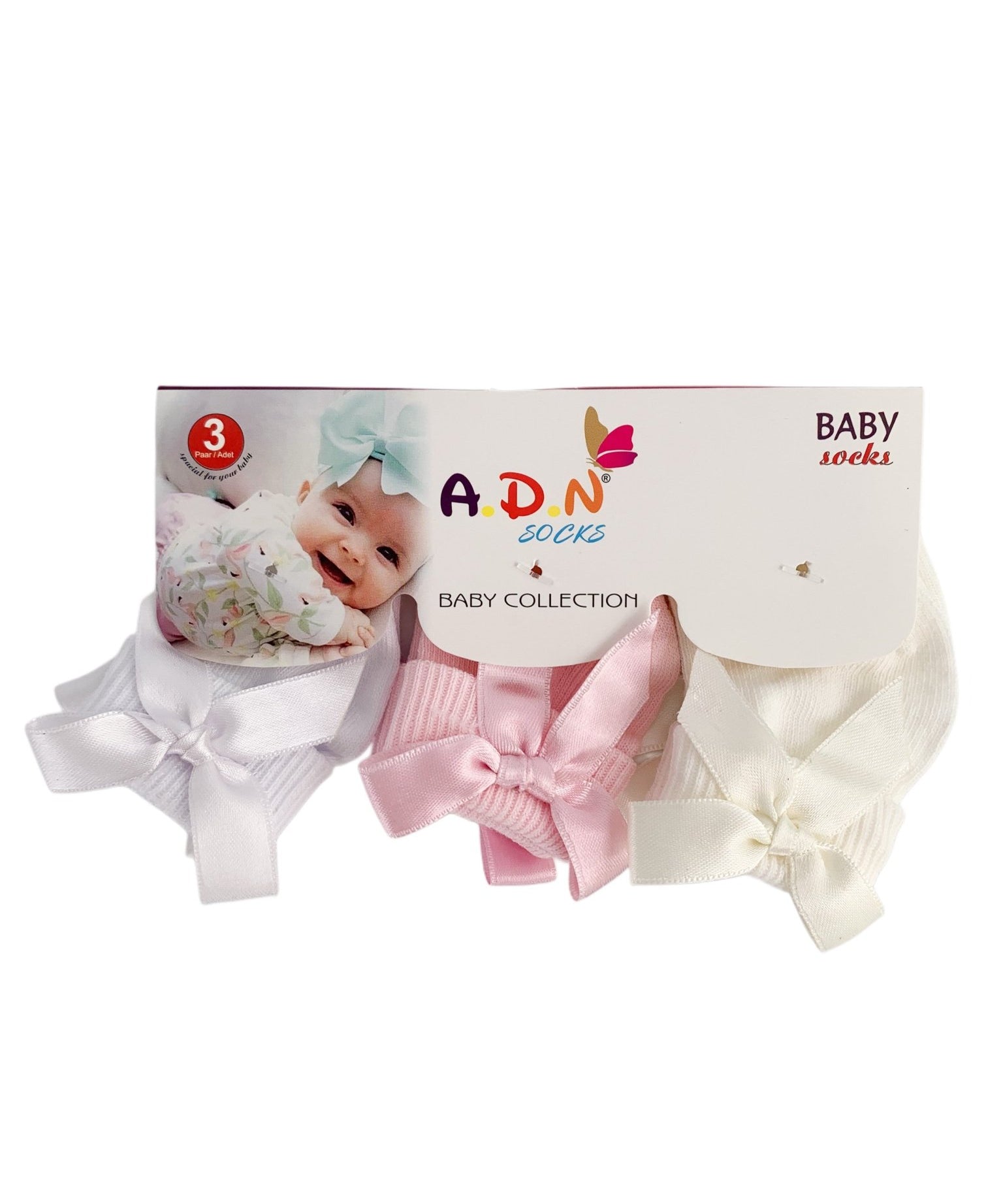Set sosete cu fundita - Botez bebelusi