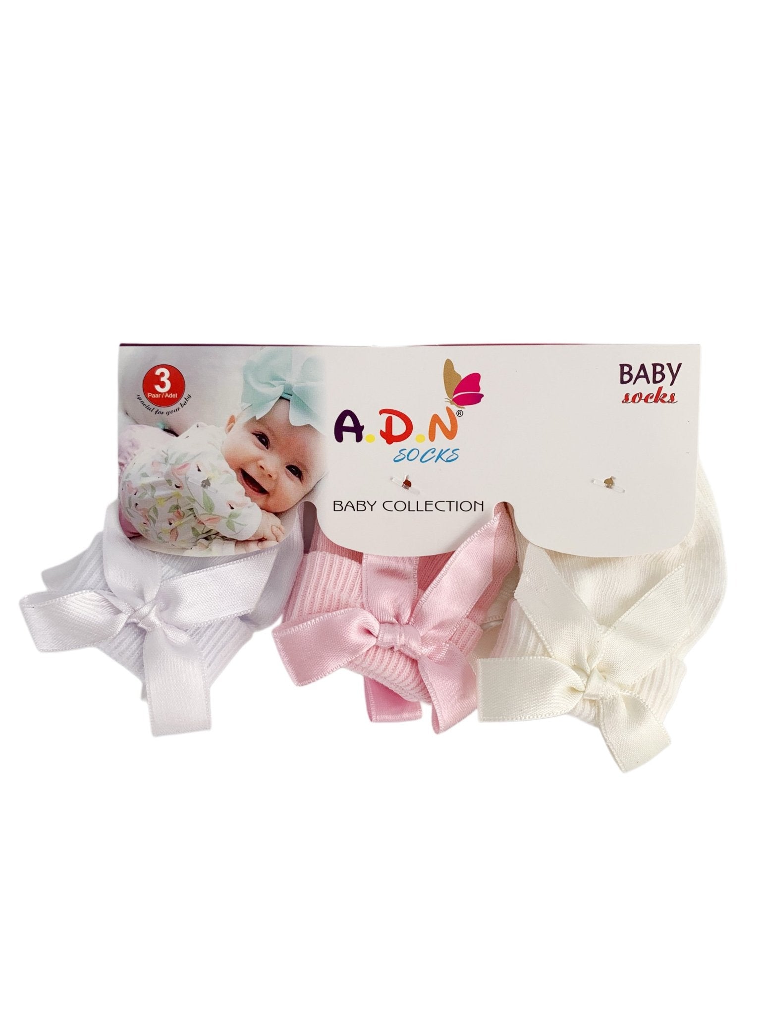 Set sosete cu fundita - Botez bebelusi