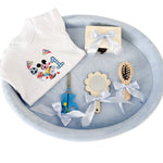 Set tavita bleu taiere mot 1 an - 6 piese - Botez bebelusi