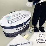 Set trusou Print catifea bleumarin - Botez bebelusi