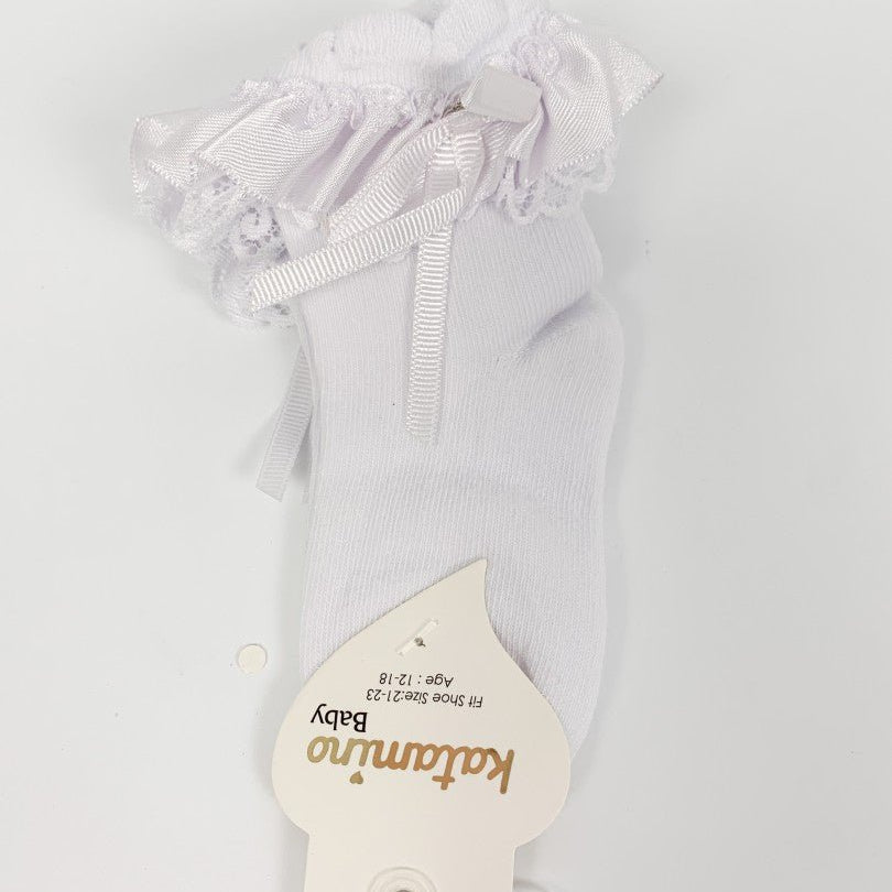 Sosete lungi albe copii - Botez bebelusi