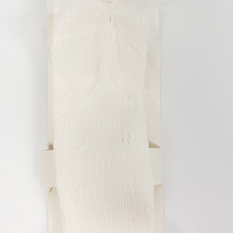 Sosete lungi crem cu fundita - Botez bebelusi