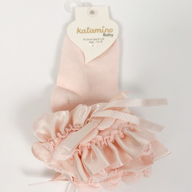 Sosete scurte roz - Botez bebelusi