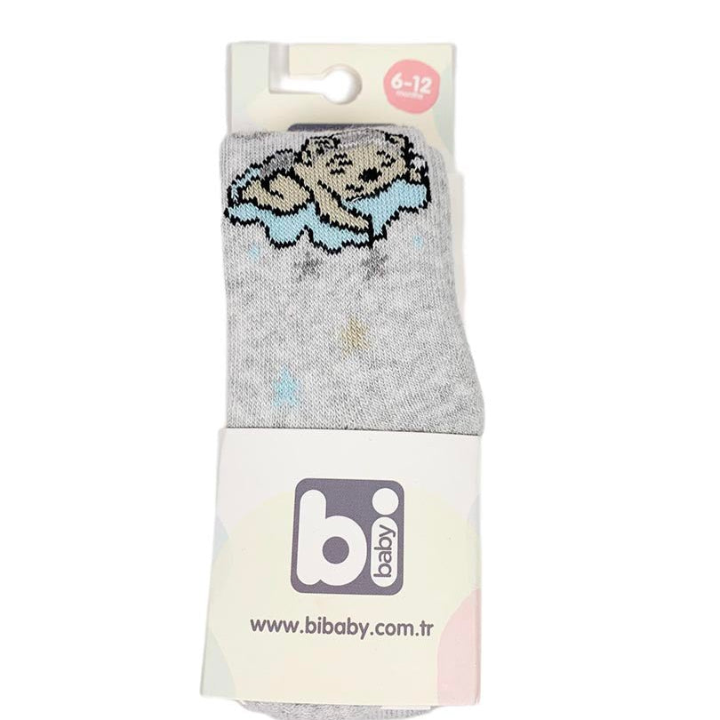 Strampi baiat gri vatuiti cu urs si norisor - Botez bebelusi