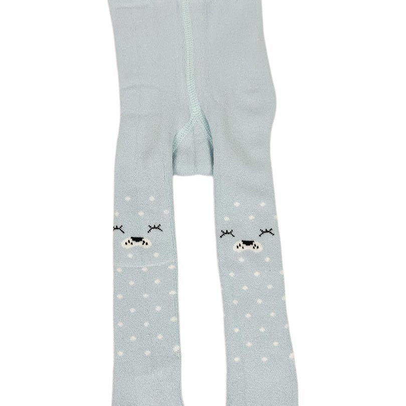 Strampi flausati baiat bleo cu buline albe - Botez bebelusi