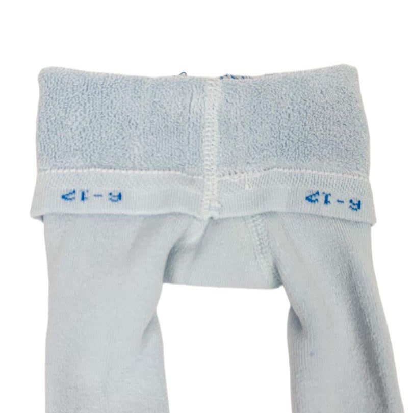 Strampi flausati baiat bleo cu buline albe - Botez bebelusi