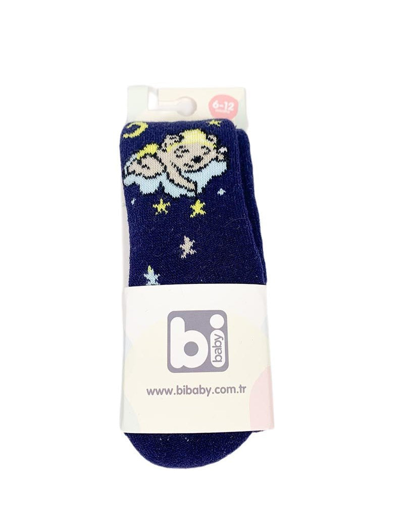 Strampi flausati baiat bleumarin cu ursulet - Botez bebelusi
