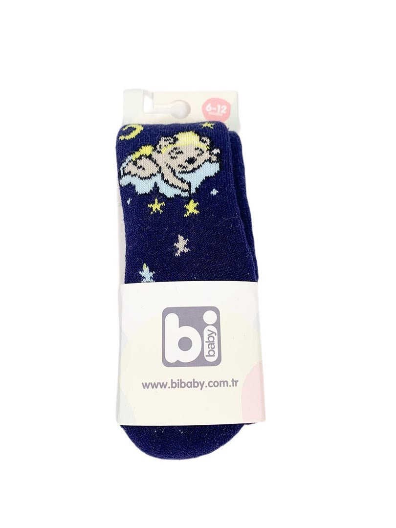 Strampi flausati baiat bleumarin cu ursulet - Botez bebelusi